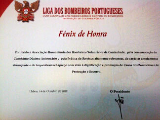 FÃÂ©nix de Honra dos Bombeiros Portugueses - 14 de Outubro de 2012